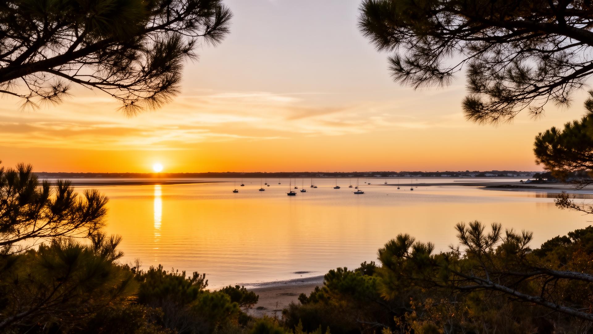Coucher de soleil sur le Bassin d'Arcachon