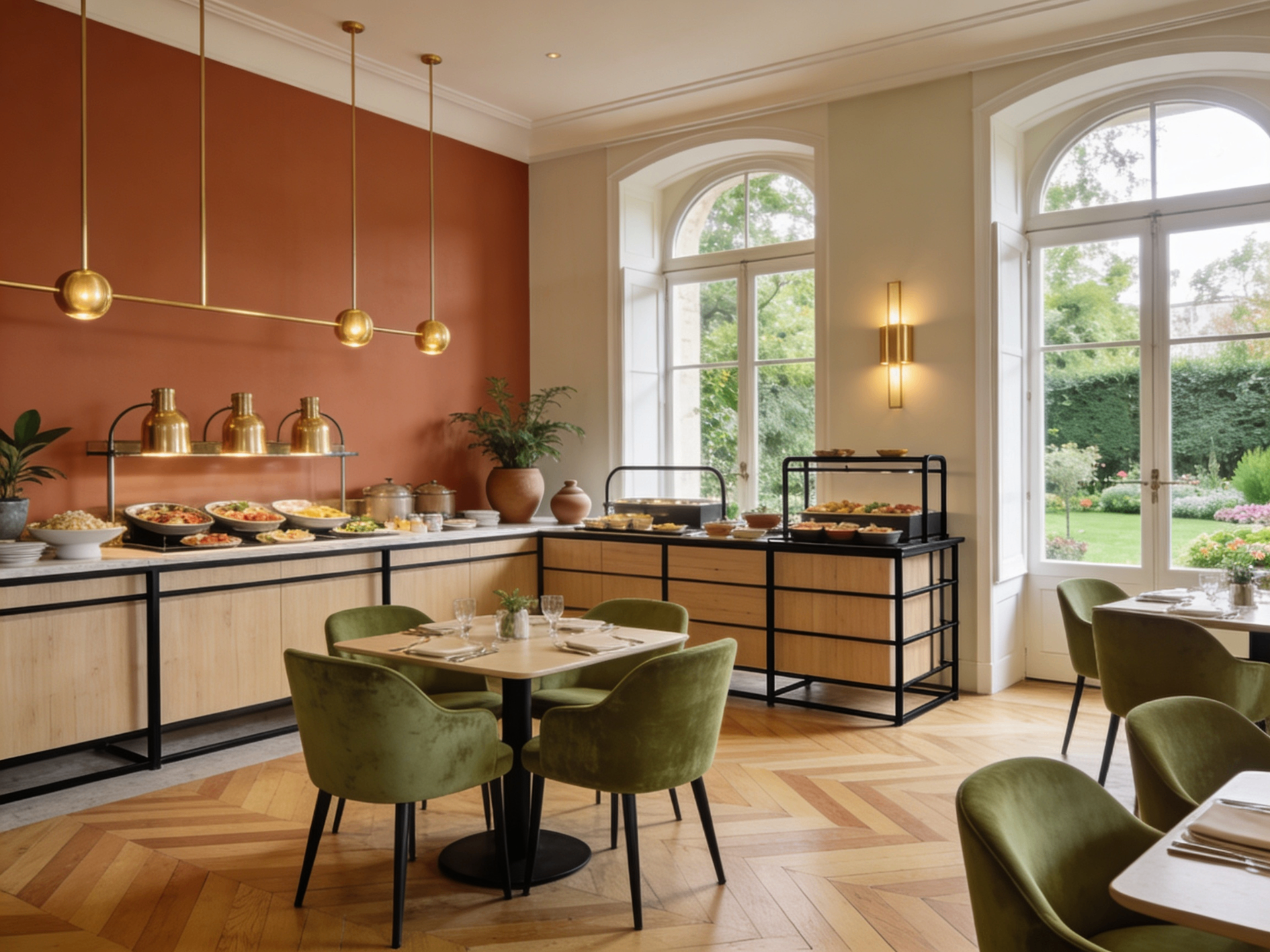 Salle à manger premium d'une villa partenaire avec service en pension complète