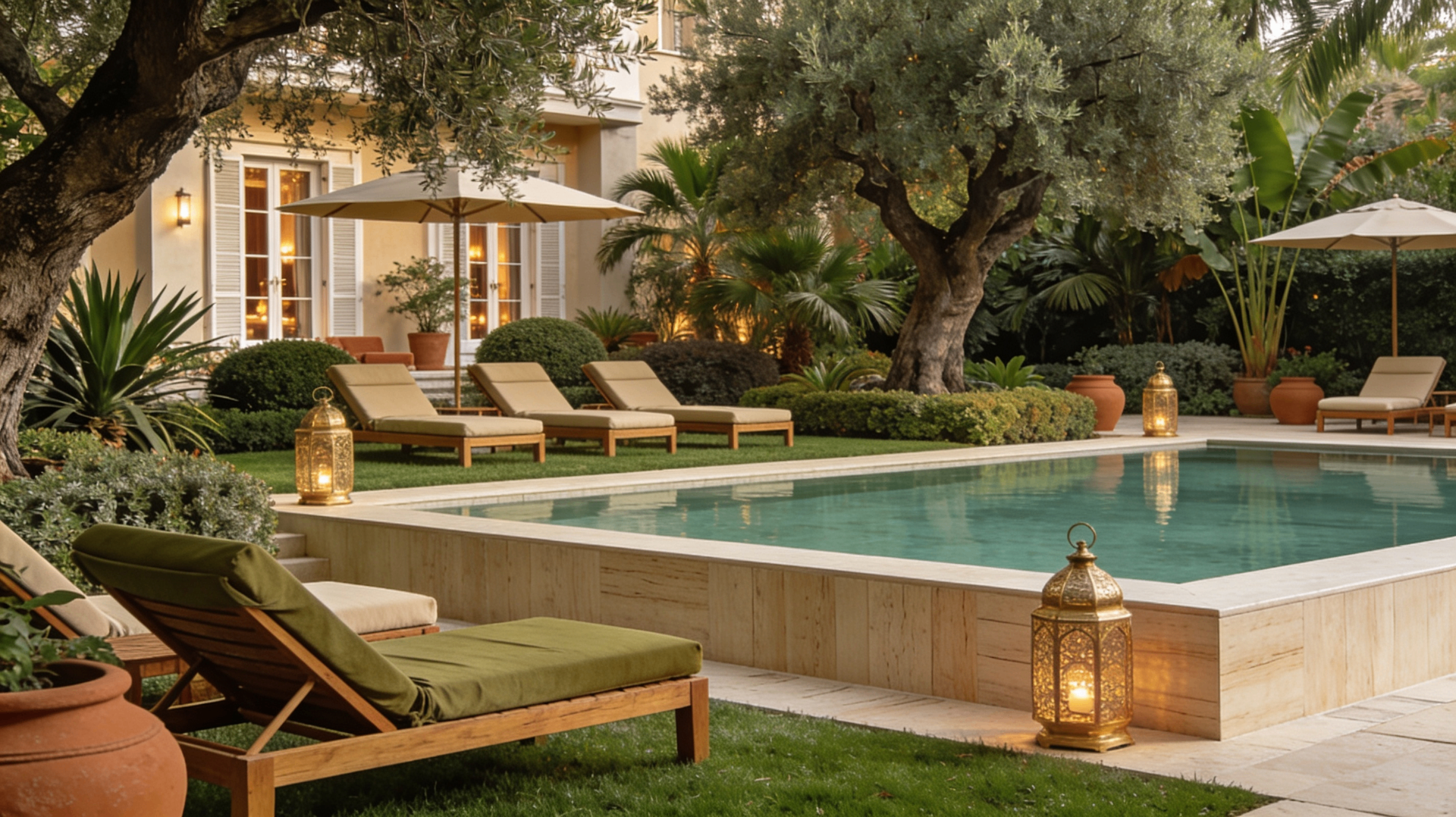 Piscine et jardin paysager d'une villa partenaire signature de Parenthèse et Signature